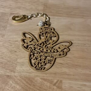 Guardian Angel Gold Wood Keychain